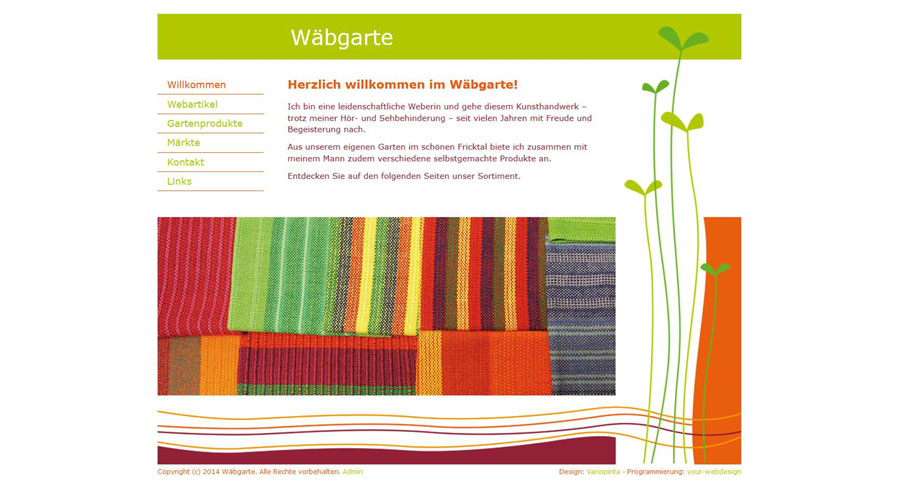 Waebgarte, Weberin und Gartenprodukte